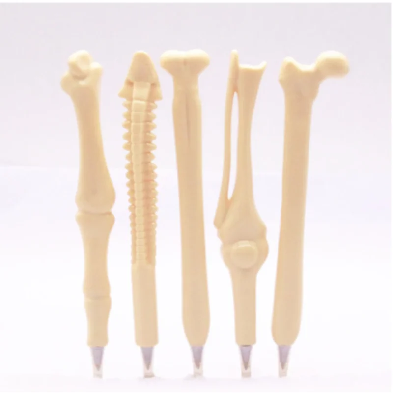 New 5pcs Cartoon Bone Style Ballpoint Pen Creative Ballpen Kawaii Magical Pen Fashion Office Writing Student Stationery Supplies