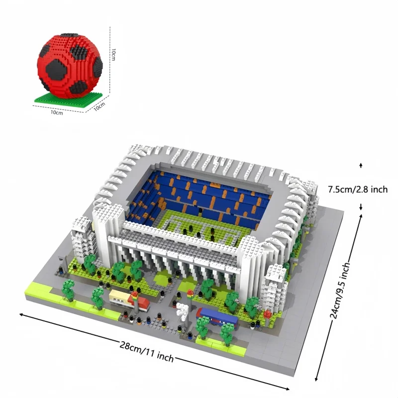 KNEW BUILT Fußballstadionmodell, Mikrobausteinspielzeug – Erstellen Ihres Lieblingsstadions, Herausforderungsmontage, ideal als Sammlerstück – Detail 5