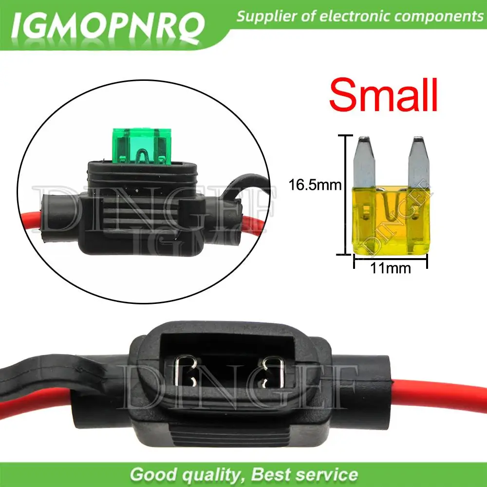 1Set Waterproof 32V Mini/Small/Medium Auto Fuse Holder 18/16/14/12/10AWG Car Blade Fuse 3A 5A 7.5A 10A 15A 20A