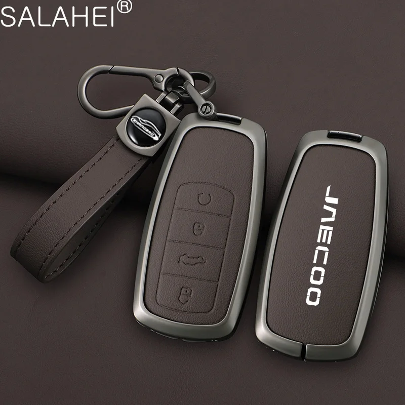 Key Case Zinc Alloy Leather Car Key Case Cover Protective Shell For Chery Jaecoo J7 J8 7 Tiggo 8plus 8 5 Plus 7pro Max Omoda 5 C5 Arrizo