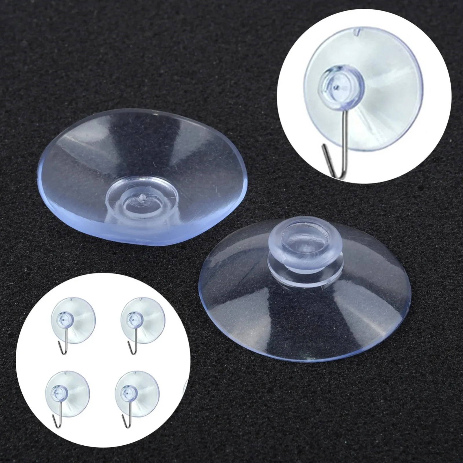 10pcs uction Cup Hooks 40 mm Suction Clear Wall Hook Home Kitchen Bathroom Window Towel Robe Utility Hangers