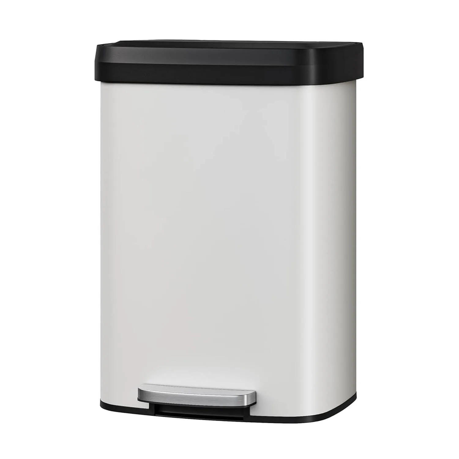 60L Edelstahl-Mülleimer mit Deckel, großer Mülleimer, rostfrei, Step-on-Küche, Metall-Mülleimer mit Liner-Rand, Soft-Close – Detail 2