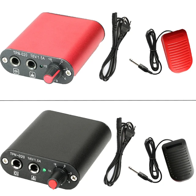 Mini Tattoo Power Supply สักเครื่องสวิทช์เท้าเหยียบ LED Tattoo Source Controller พร้อมปลั๊กอุปกรณ์เสริมสําหรับ Body Art 1