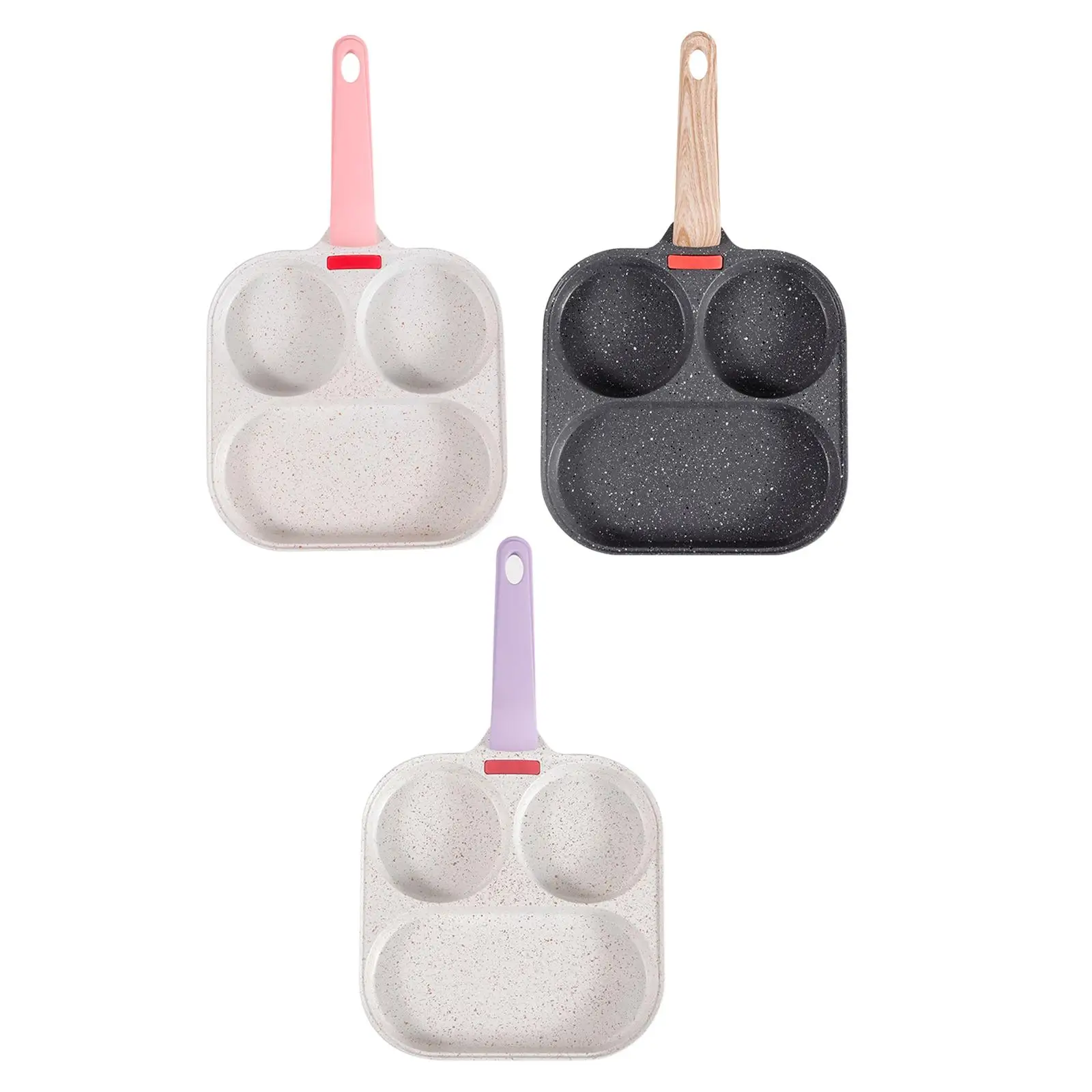

3 in 1 Nonstick Pan Divided Grill Frying Pan Kitchen Cooking Tool 3 Section Skillet Mini Pancake Pan for Cooking Breakfast Steak