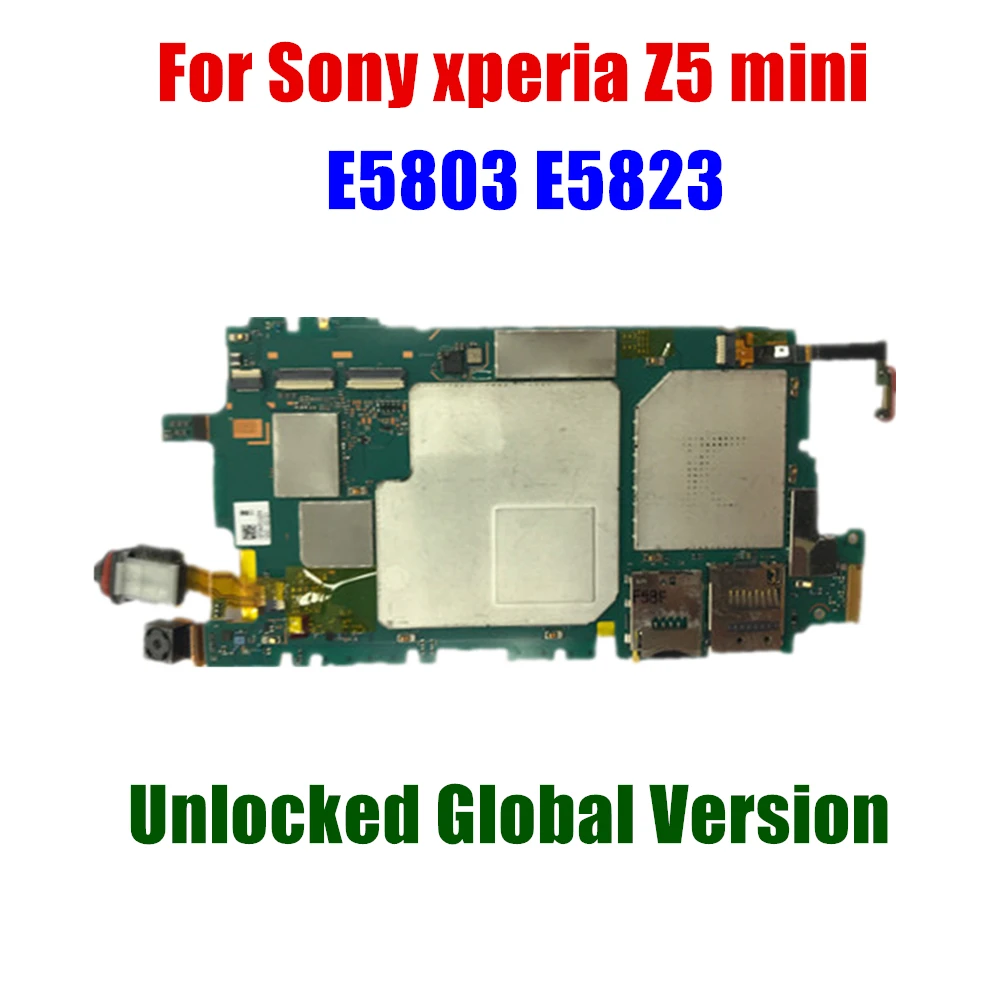 

Full Work Original Unlocked Motherboard For Sony xperia Z5 mini Z5mini Z5C Compact E5803 E5823 Logic Circuit Electronic panel