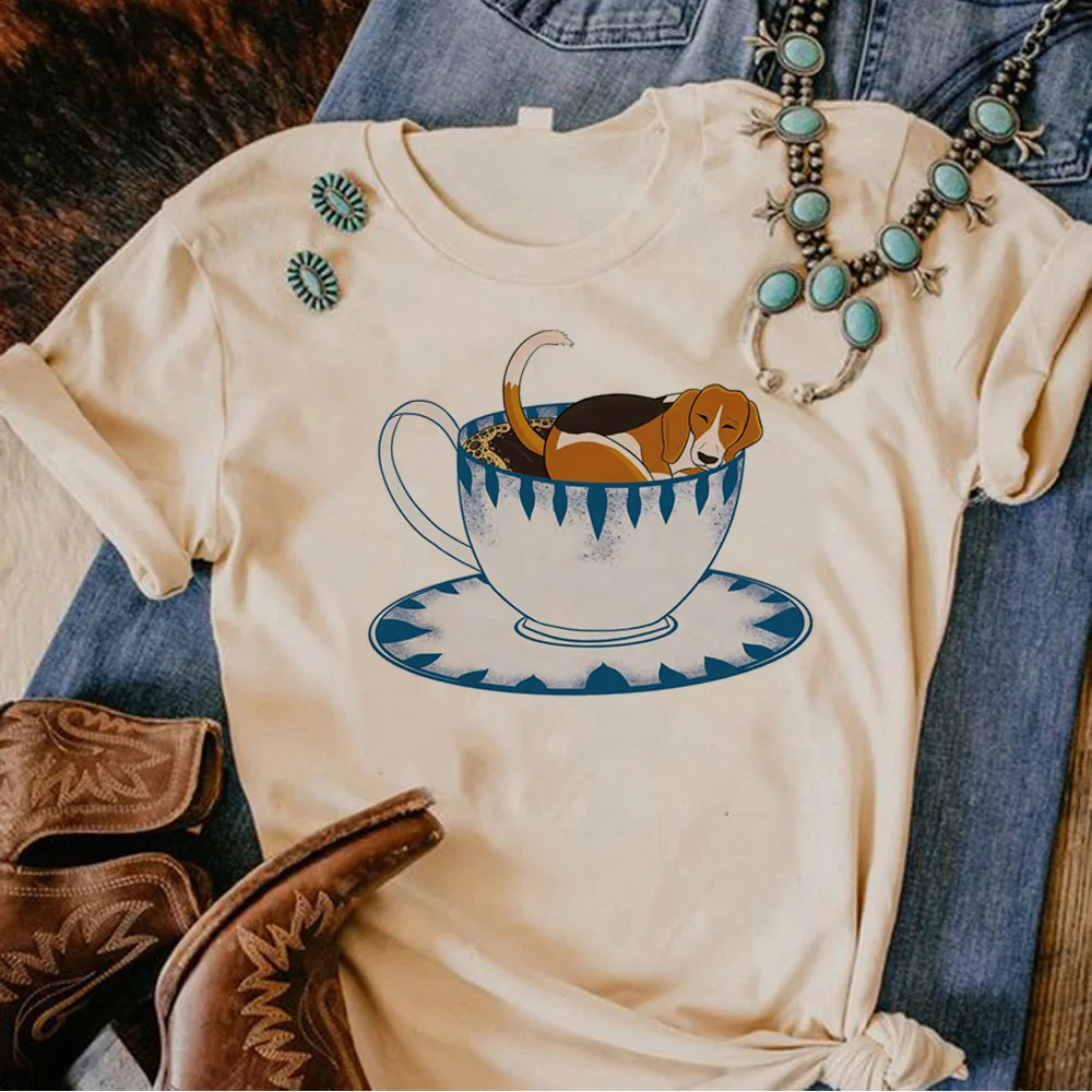 Beagle Top Donna Y2K Giapponese Divertente Tee Girl Anime Graphic Y2K Vestiti