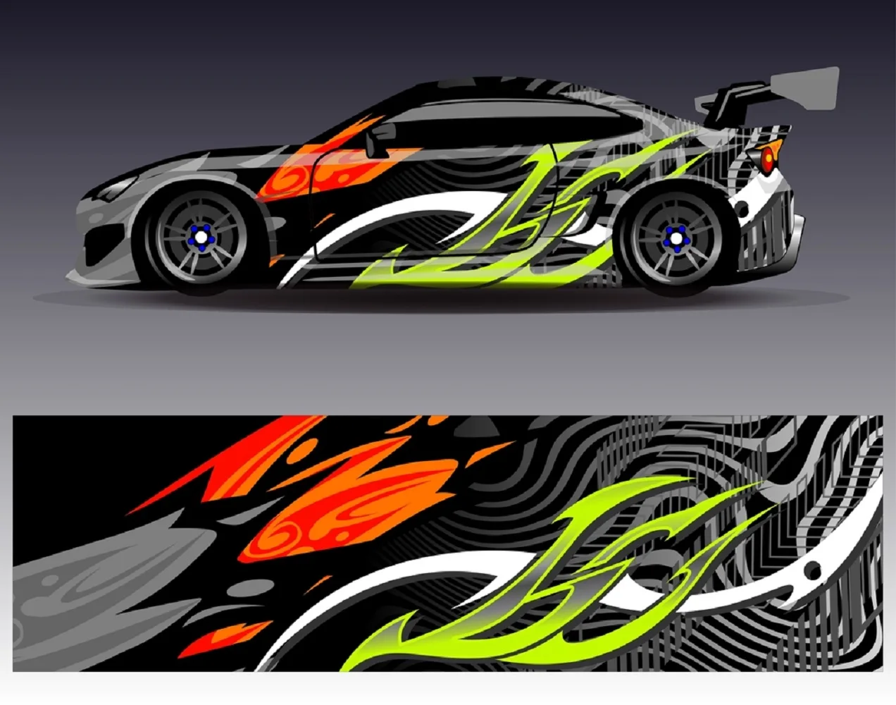 Colorful Art Racing Car Graphic Decal: The Ultimate Full-Body Vinyl ...