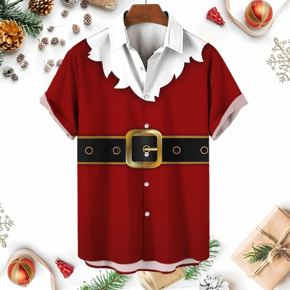 Reel Legends Santa Claus Button-front Shirts for Men