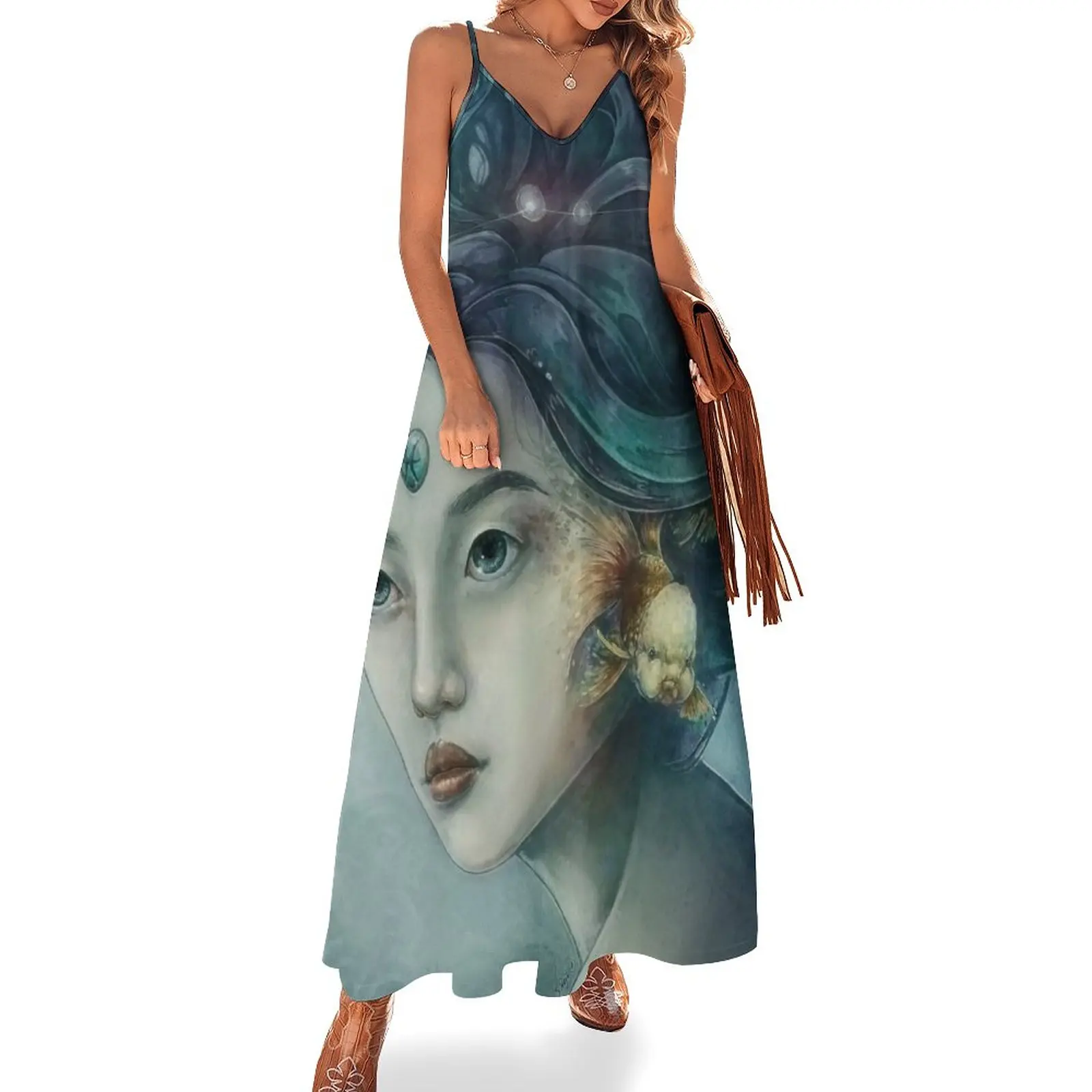 

Zodiac Pisces Sleeveless Dress luxury women's party dress evening prom summer clothes for women