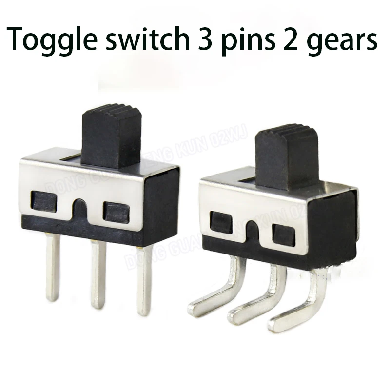 

SS12D10G5 Toggle Switch Single Row 3 Pins 2 Gears Handle Height 5mm, SS12D06 Micro Power Supply Sliding Bent Legs