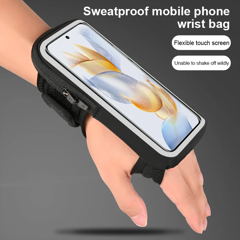 Sports Cycling Running Wrist Bag mobile phone armband phone arm band phone armband sports arm bag fitness arm bag For iPhone 16 15 14 13 12 11 Pro Max 16 Plus Touch Screen Running Zipper Armband Pouch