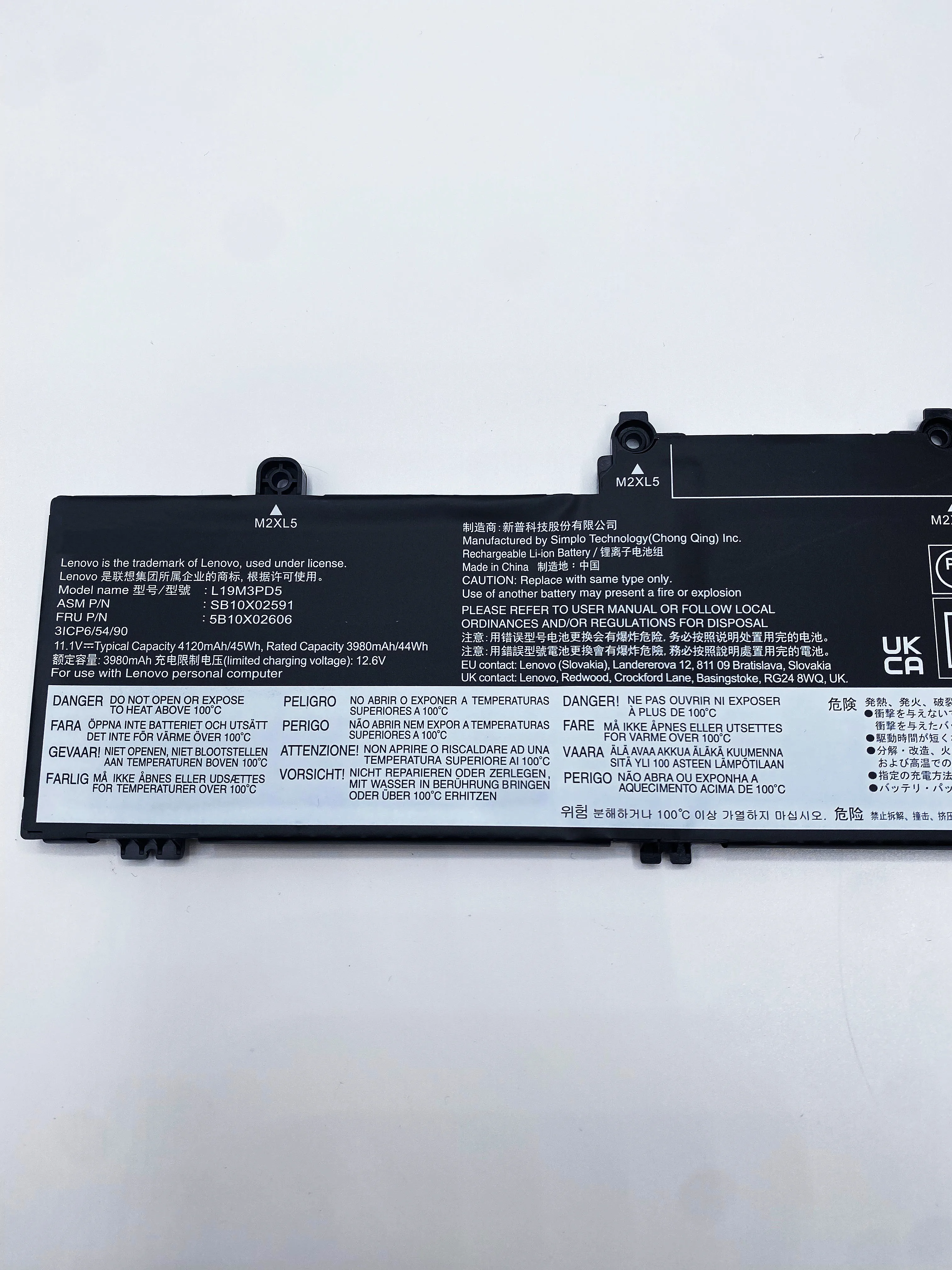 Bateria Original do Portátil para Lenovo Thinkpad L19m3pd5 L19d3pd5 45w E14 E15 Gen 5b10x02594 5b10x02606 Tp00117a Tp00116c L19c3pd5 - Imagem 2