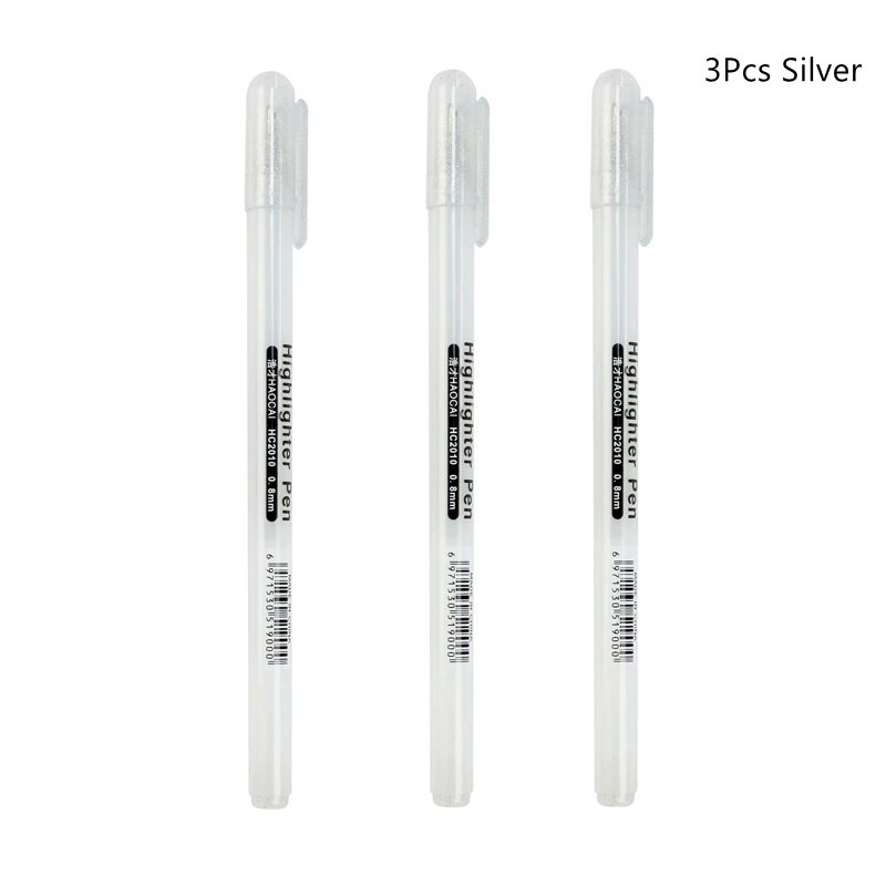 Stylo Gel blanc 0.8mm, 3/13 pièces, pointe Fine, recharge pour artistes,  dessin artistique, croquis, écriture, marqueur Fineliner