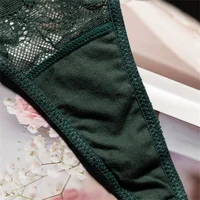 String en dentelle Sexy orné de cristaux, sous-vêtements respirants à dos en T pour femmes européennes, dos en T Transparent, grande taille S-XL 5