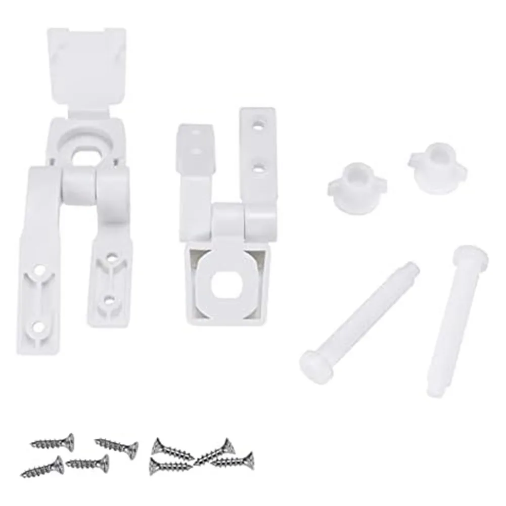 White Plastic Toilet For Seat Lid Hinge Replacement With Bolts Screw Nuts Toilet Holder Cover Ring Connection Assembly Bathroom