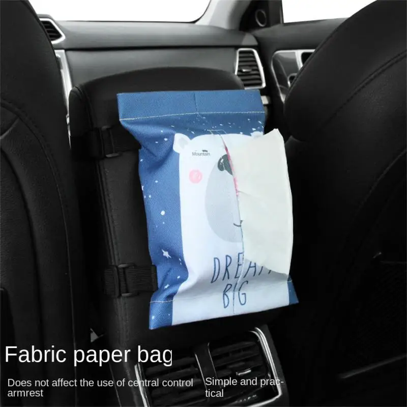 

Car Armrest Box Paper Bag Double-sided Printing Portable Practical Universal Car Accessories Hanging Cartoon Sunshade Drawer