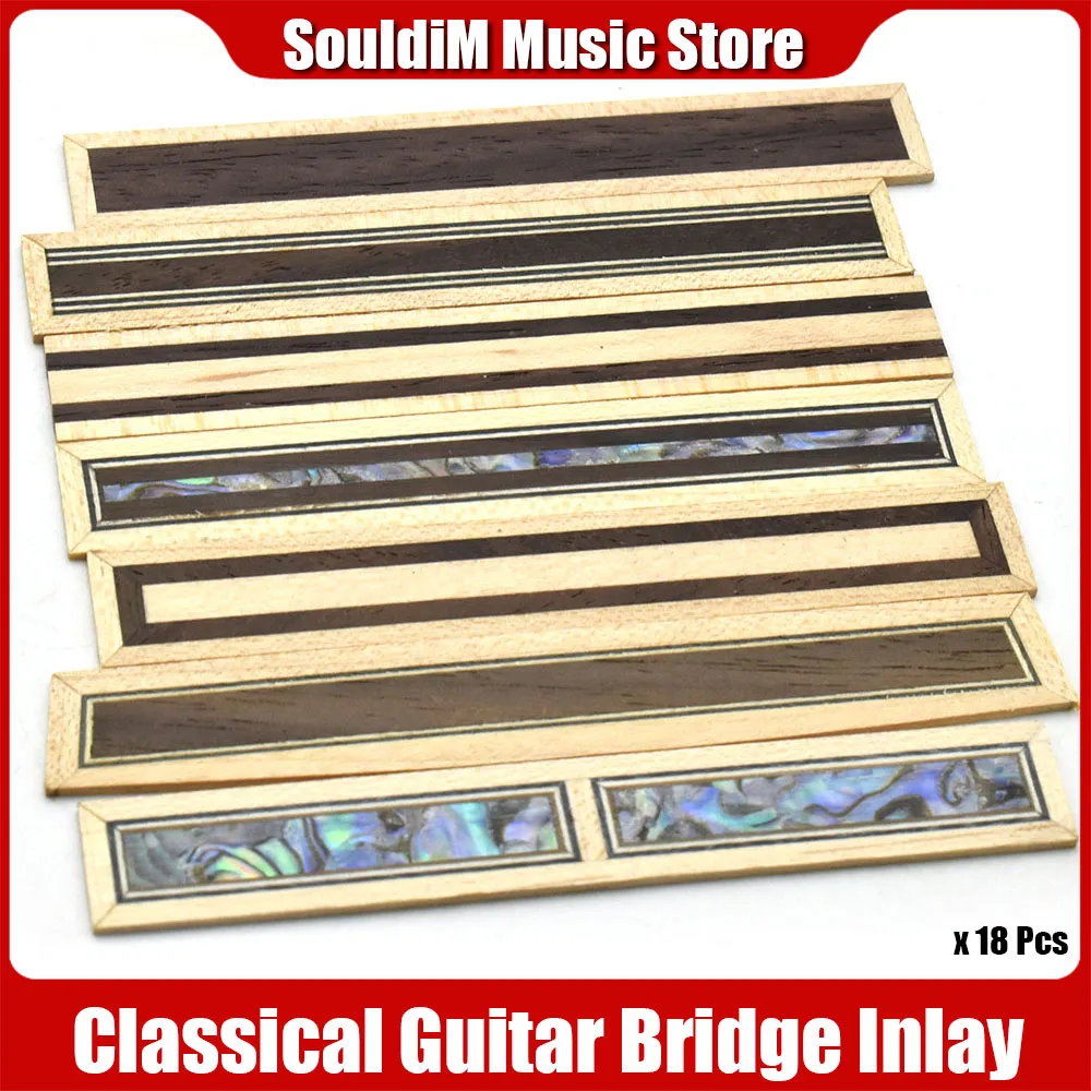

18pcs Classical Guitar Bridge Inlay Wood Frame Series Stringed Instruments Guitar Decorate Accessories