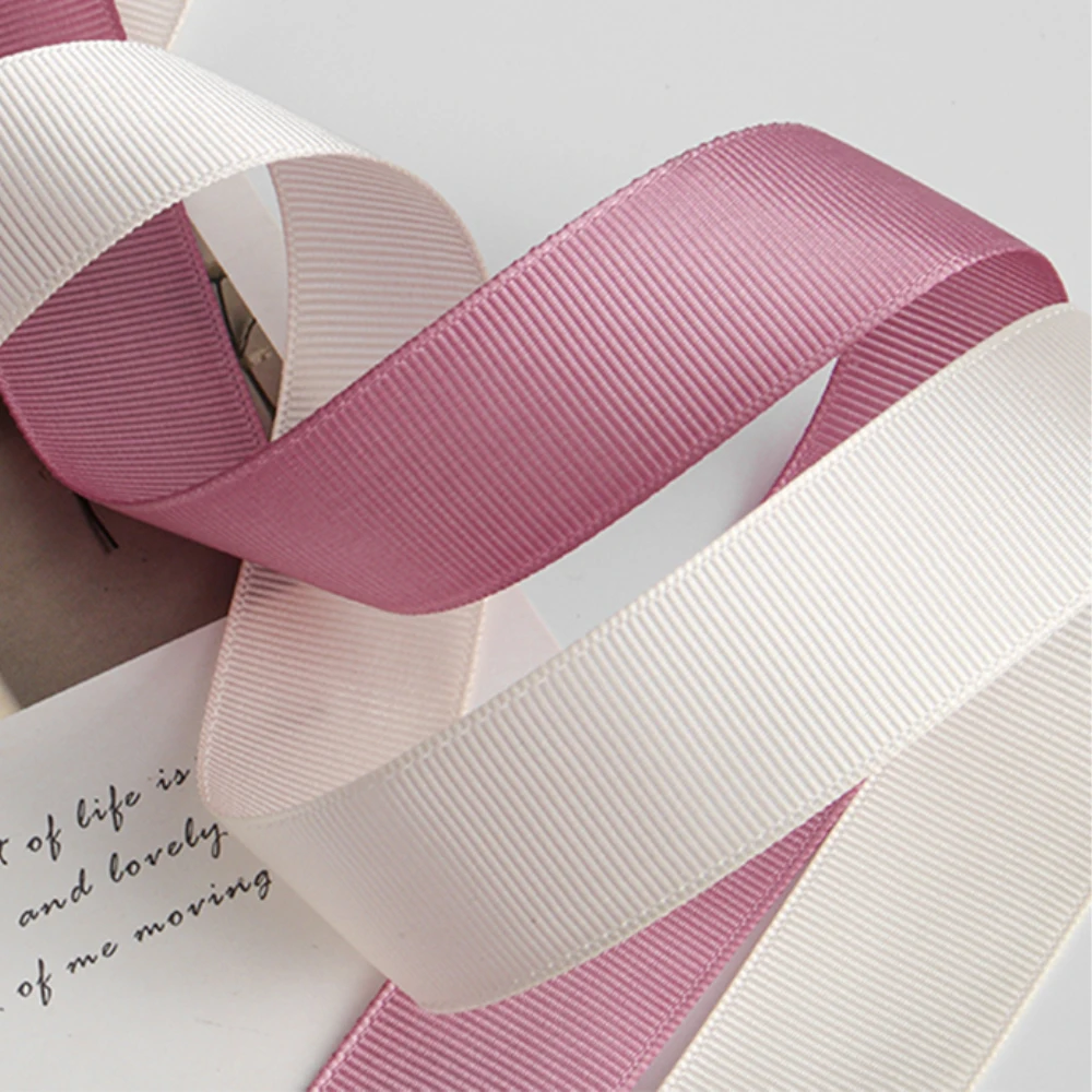 100야드/롤 2.5cm(1인치) 그로그랭 리본 다양한 색상 내구성 있는 골지 질감 리본 도매 선물 포장 장