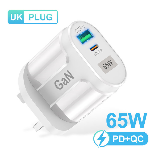 USB C Charger 65W GaN Type C PD QC 3.0 Fast Charging For iPhone 13 12 11 Max Pro XS 8 Plus For iPad Pro Air iPad MacBook