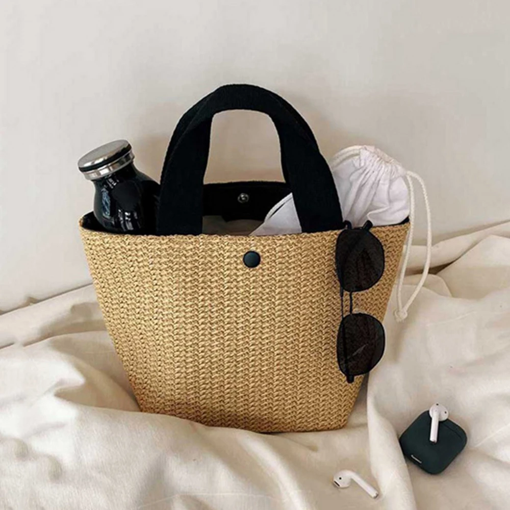 

Women's Fashion Summer Daily Totes Handbag Beach Straw Bag Handmade Tote Bag