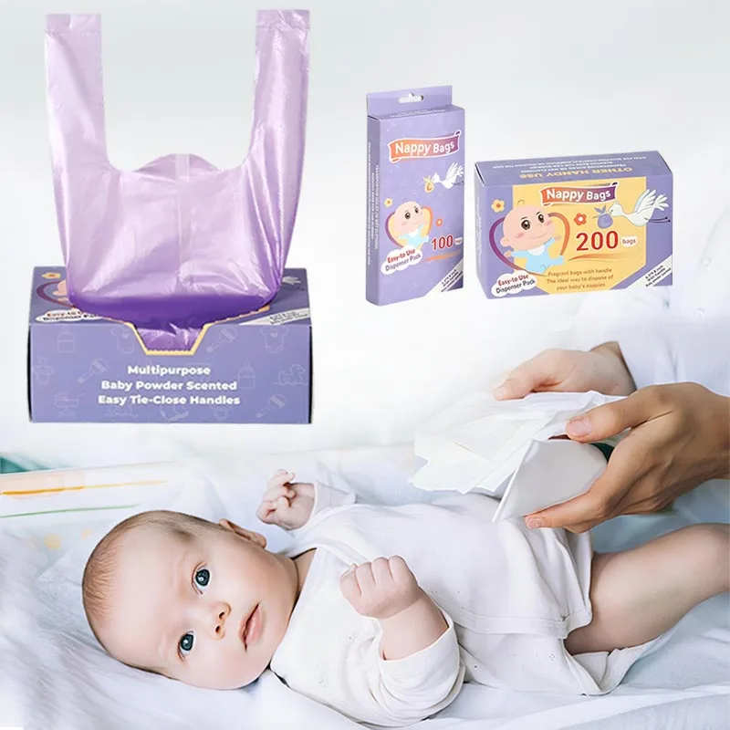 Baby Disposable Portable Nappy Bags Garbage Bag Scented Hygiene Bags for Diaper Disposal or Feminine Products or Pet Waste Sacks