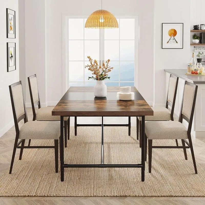 

Tribesigns Industrial Large Dining Table for 6-8