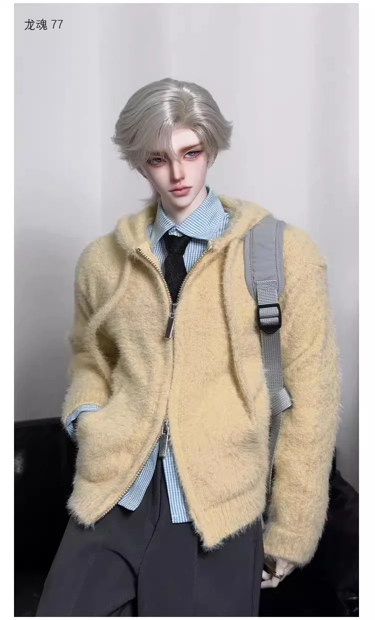 【15일 배송】빅/스페셜 4포인트 CD2 TD752 73/75/77cm 인형용 빅돌스 캐주얼 루즈 지퍼 후드 밍크 가디건 스웨터