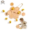 Honeybee Growth Cycle Cognitive Card  Wooden Beehive Bees Grab Toys  Hand And Foot Coordination Game  Infant Cognitive Toy  Gift 1