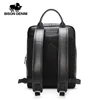 BISON DENIM New Genuine Leather Men Backpack Laptop School Backpack Bag 2024 Fashion Waterproof Travel Bag Casual Book Bag 2