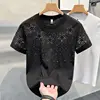 2025 Men T-shirt Short-sleeved Star Hot Diamond Internet Celebrity Explosion High-end Niche Half-sleeved T-shirt 1