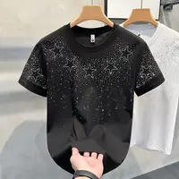 2025 Men T-shirt Short-sleeved Star Hot Diamond Internet Celebrity Explosion High-end Niche Half-sleeved T-shirt 1