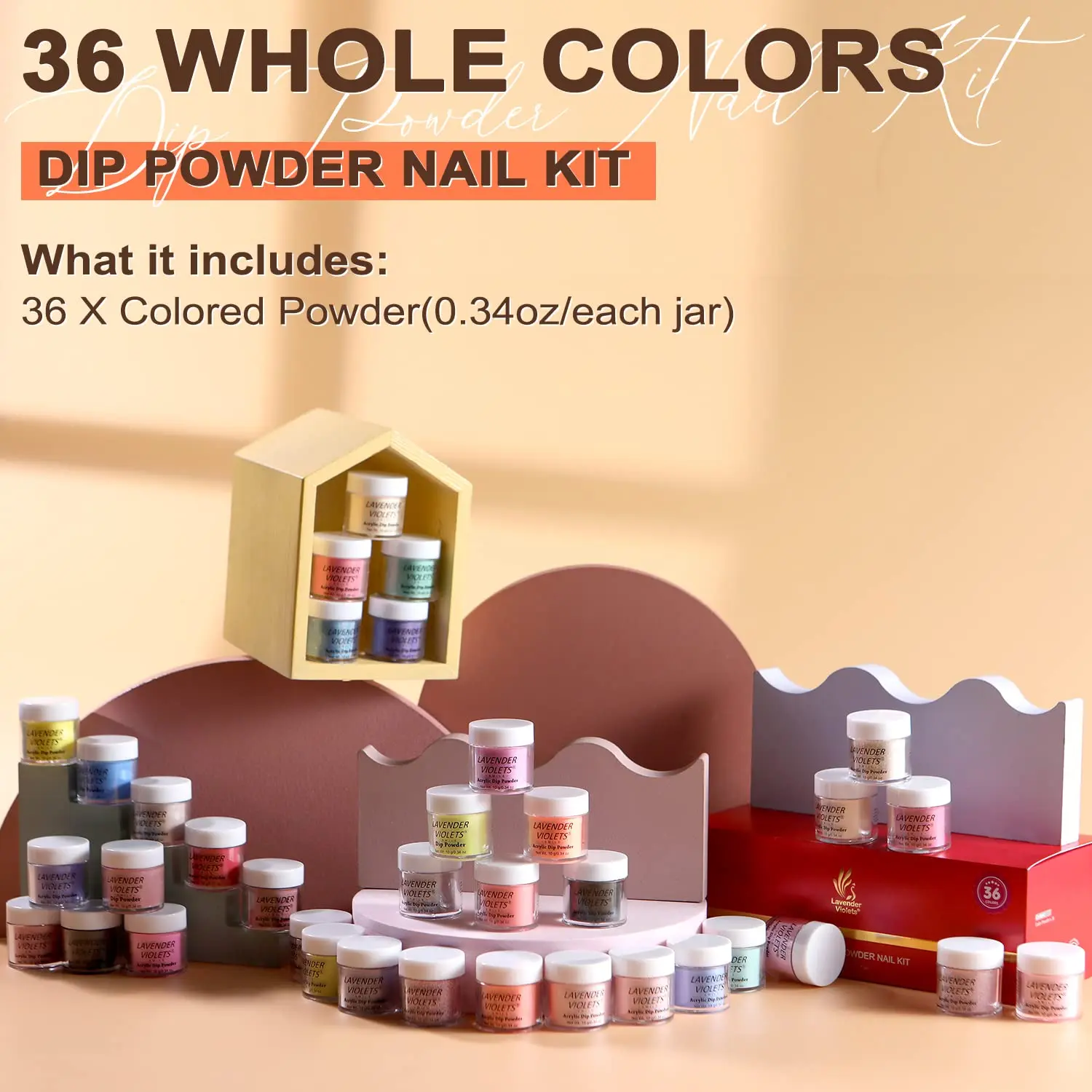 36 Pink Red Glitter Colors Dip Powder Nail Kit, 10g/0.34oz each Dipping Powder for Nail Art Christmas Gift Set for Girls Women 3