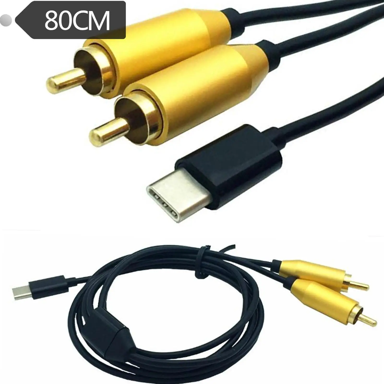 

Двойной RCA штекер для Type-C USB C сигнал видео AV аудио кабель разъем шнур Тип C к двойному RCA кабелю ПК блоки питания