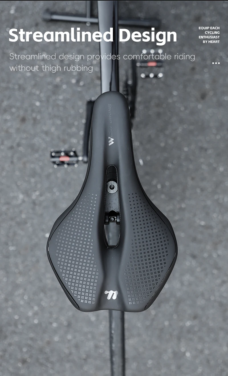 WEST BIKING MTB-Fahrradsattel, atmungsaktiv, rutschfest, gepolstert, Sitz mit Lederoberfläche, Rennrad, stoßdämpfender hohler Fahrradsattel – Detail 24
