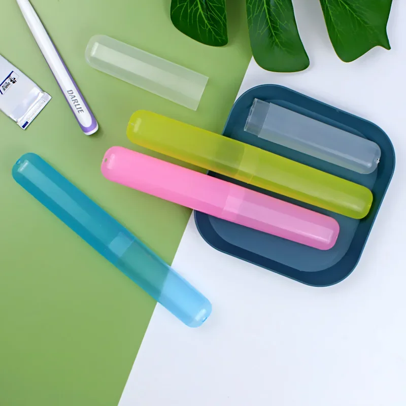 Reusable Toothbrush Head Protect Cover Tube Box Portable Case Storage Box Toothbrush Cover Travel Camping Hiking Candy Color