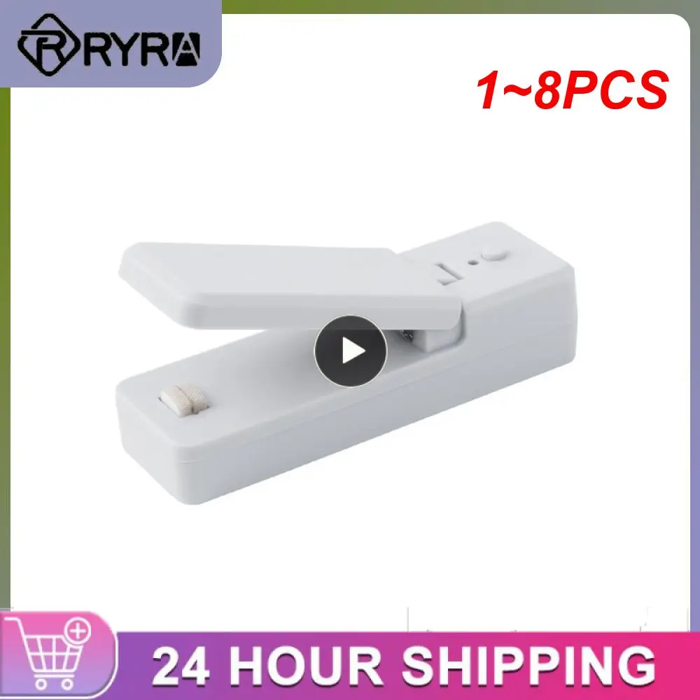 

1~8PCS 2-in-1 USB Mini Bag Sealer Chargable Heat Sealers Rechargeable Handheld Vacuum Heat Sealers Cutter for Plastic Bag