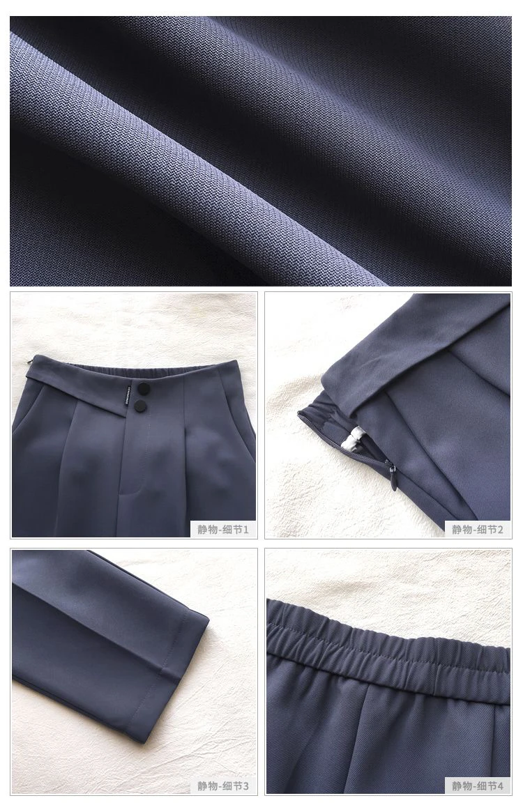 Description Picture 3 of itemCasual High Waist Suit Pants Women Ankle Length Harem Trousers Office Lady Work Pantalones Solid Color Baggy Pant Mother Springg