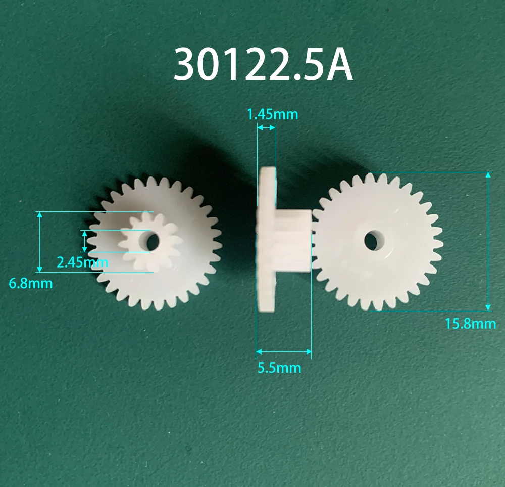 Plastic POM Gear 30122.5A 30122.5B 0.5M Diameter 16mm 30 Teeth 12 Teeth Double Layer Gear 2.55mm Hole DIY Toy Parts Accessories