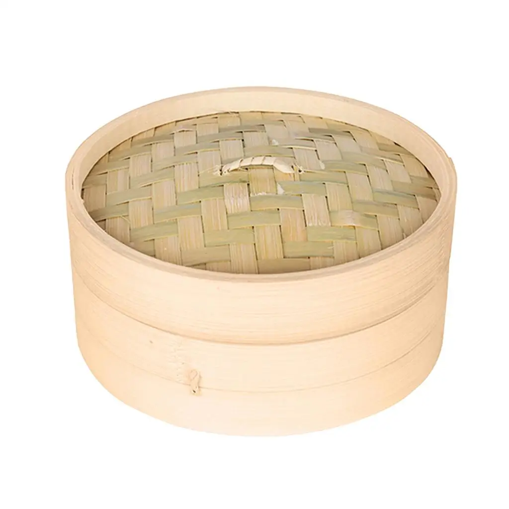 Bamboo Steamer Basket Chinese Cooking Food Cooker 15cm 18cm , 18cm 4