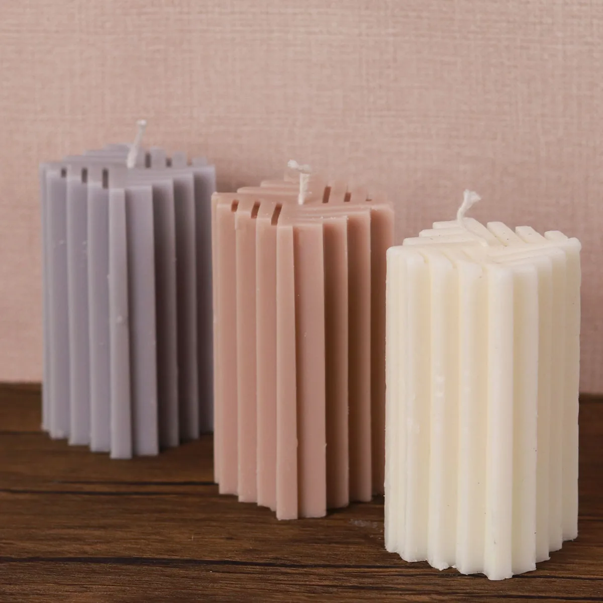 Geometric Stripe Candle Silicone Mold DIY Scented Candle Soap Craft Molds Plaster Resin Making Home Dinner Decoration Supplies