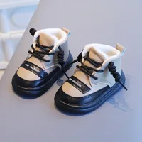 Winter Baby Shoes Infant Girls Boys PU Leather Cotton Boots Warm Thicken Plush Kids Shoes Soft Sole Non-Slip Walking Snow Boots 6