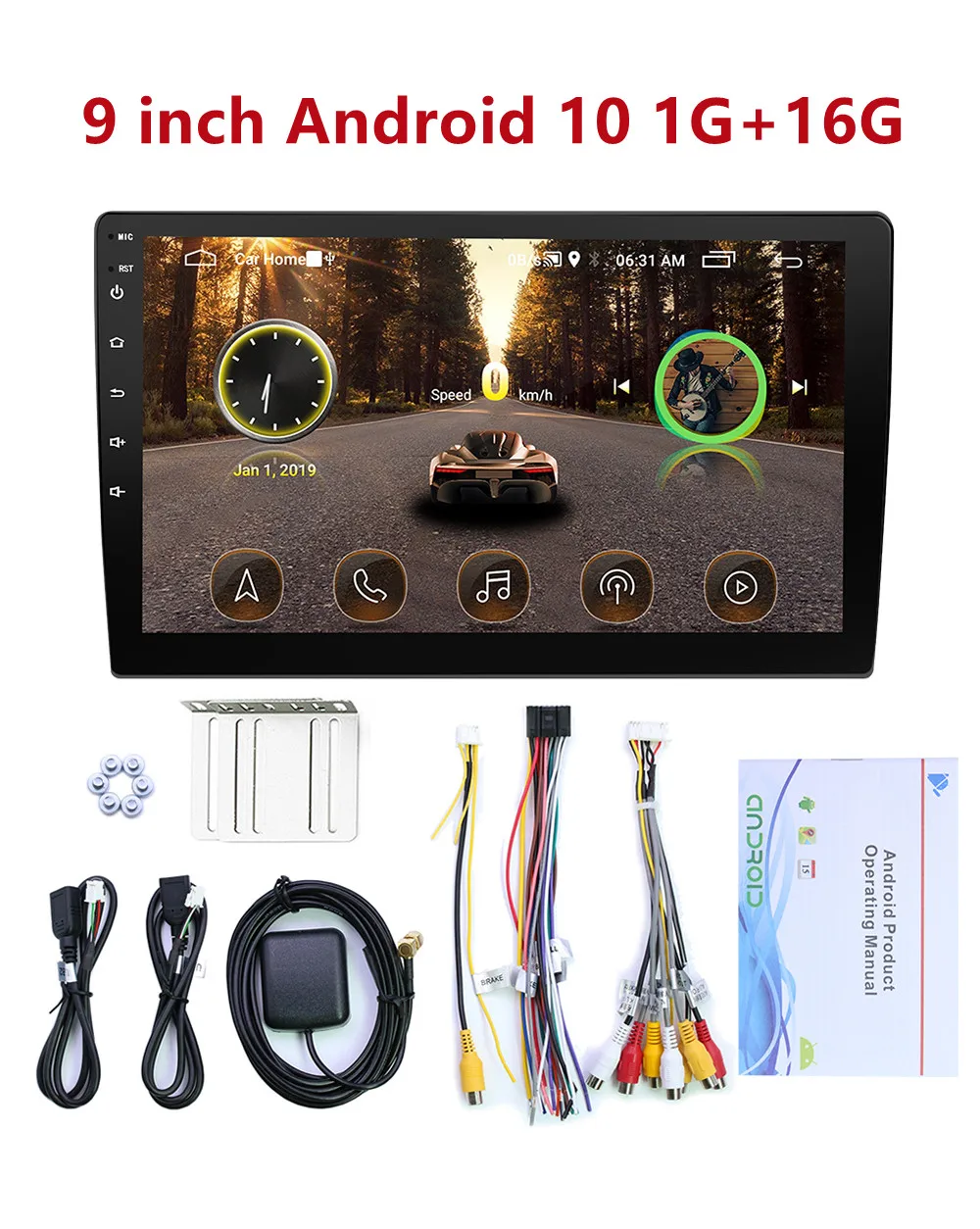 Universal 10.1 inch 2 Din Car Radio Hd Car Mp5 Multimedia Player Android 10.1 Gps Navigation Support Rear Camera 1+16G/2+32G Car Radios Car Radios