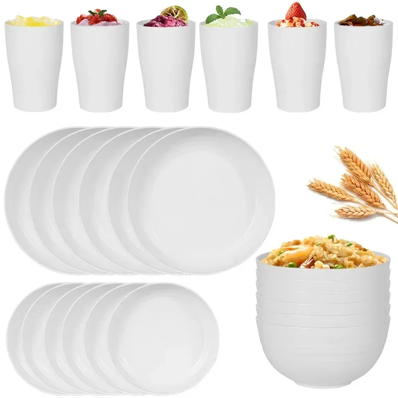 16-Piece Tableware Set Vintage Ceramic Stoneware Set With Dinner&Dessert Plate Bowl Cup