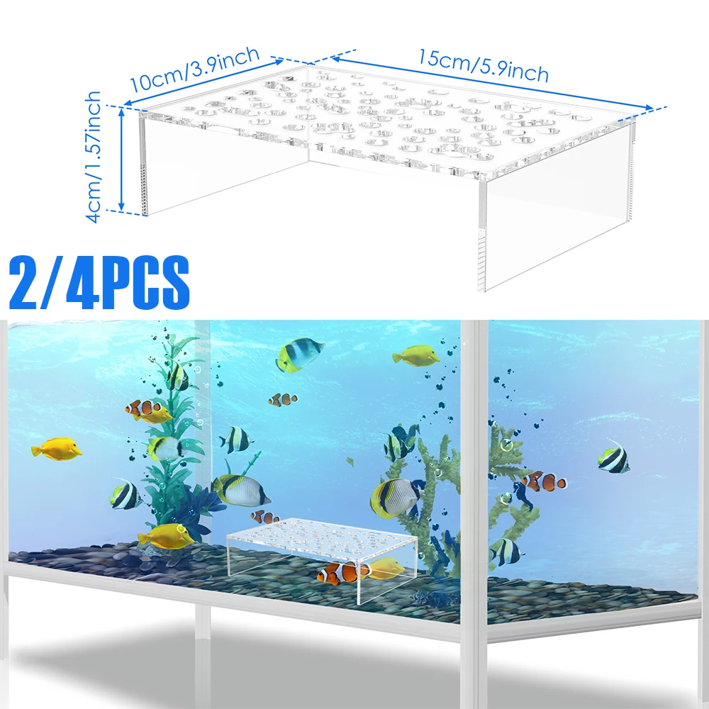 2/4Pcs Shrimp Breeding Cave Transparent Shrimp Tank Tunnel Aquarium Shrimp Hiding Cave Decorations for Fish Tanks Breeding Ponds