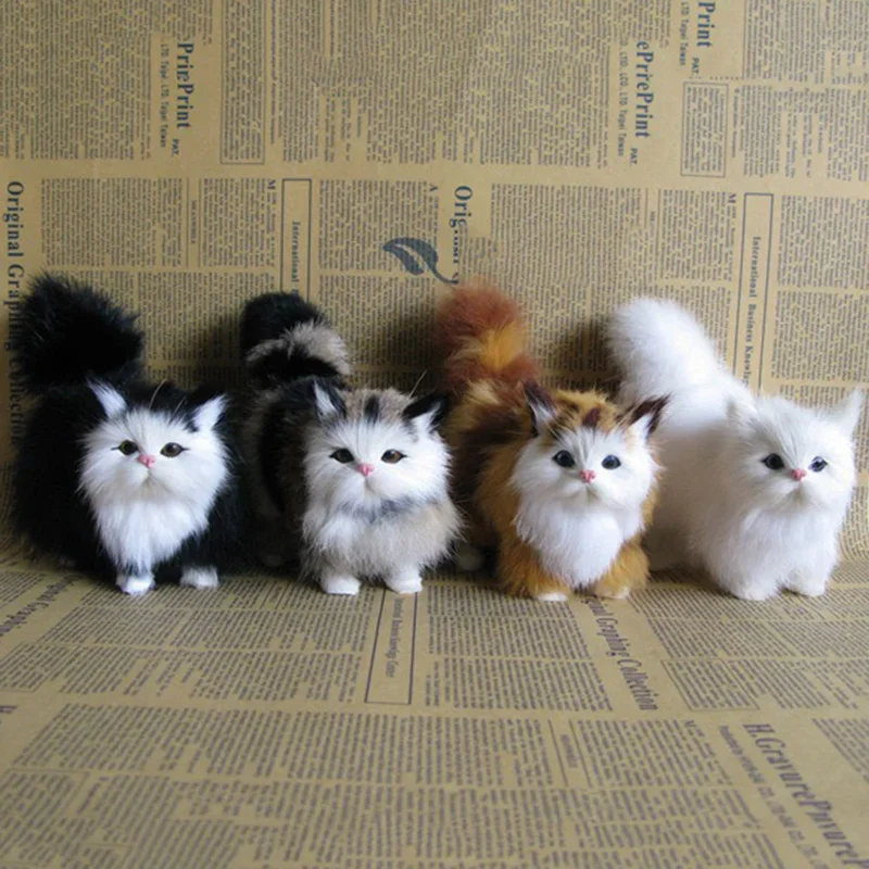 Little Cat Plush Toy Cute Simulation Cat Soft Filling Model Fake Cat Gifts Birthday and Valentine's Day To Children and Girls 6