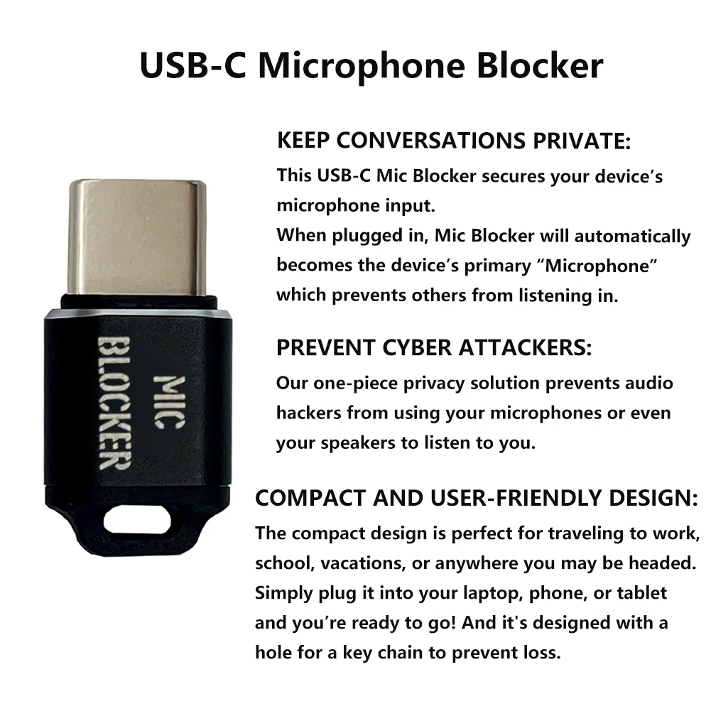 Universal USB C Microphone Sound Guard and Privacy Blocker