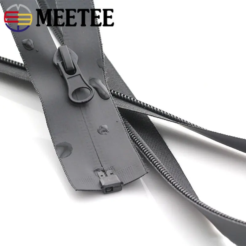 2Pcs Meetee 60-150cm 5# Nylon Invisible Waterproof Zippers Double Head Zips  for Sewing Jacket Bags Suitcases DIY Accessories