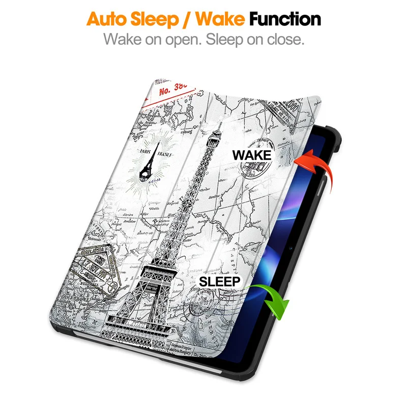 Enhanced Product Title: Stylish Magnetic Tri-Fold Stand Case with Hard PC Back and Artistic Design