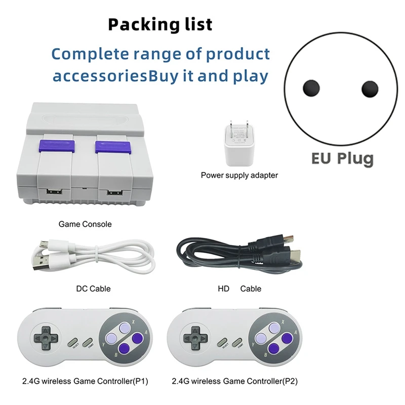 2.4G 무선 더블 미니 게임 콘솔 TV 게임 콘솔, SNES821 레트로 게임 콘솔, 821 게임 내장