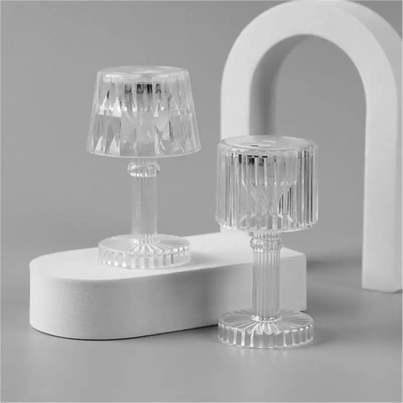 LED Crystal Mini Desk Lamp Night Light Bedside Festive Wedding Decoration Table Lights Atmosphere Button With Button Battery led night light night light led night lamp